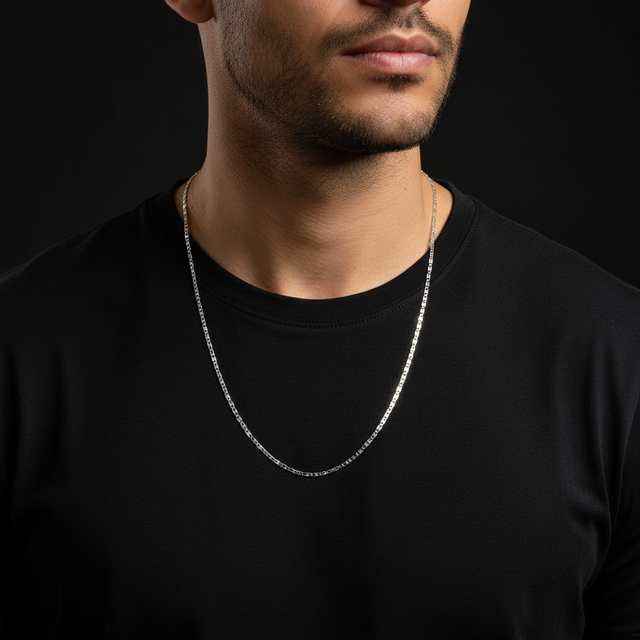 Corrente Cartier Slim Masculina em Prata 925 1 mm  SVAL