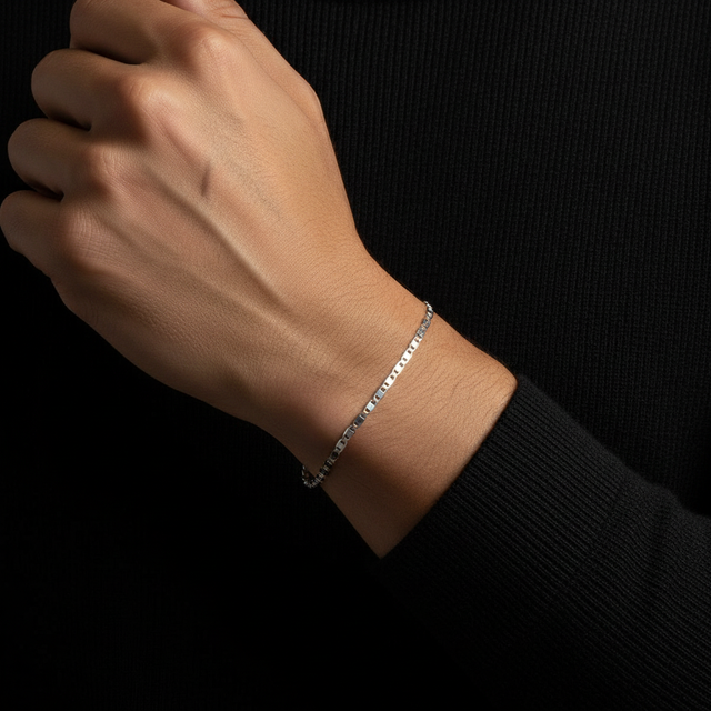 Pulseira Cartier Slim Masculina em Prata 925 4 mm | SVAL