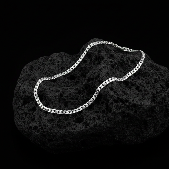 Pulseira Grumet Slim Masculina em Prata 925 4 mm | SVAL