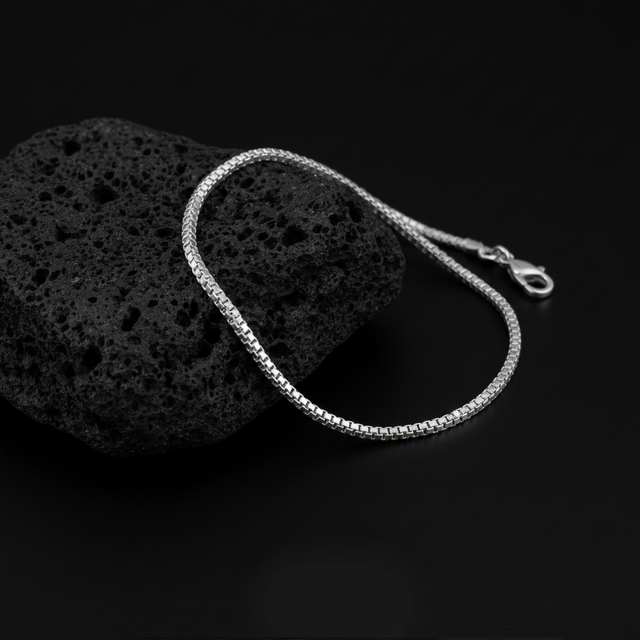 Pulseira Veneziana Slim Masculina em Prata 925 4 mm | SVAL