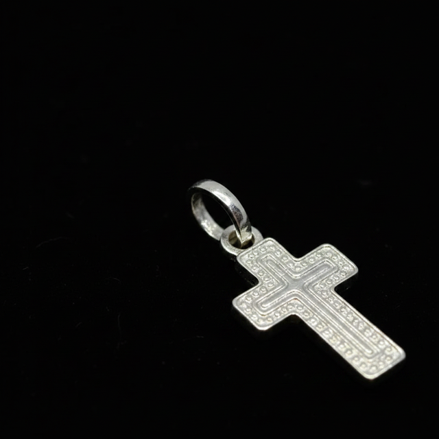 Pingente Cruz Delicada Masculina em Prata 925 | SVAL