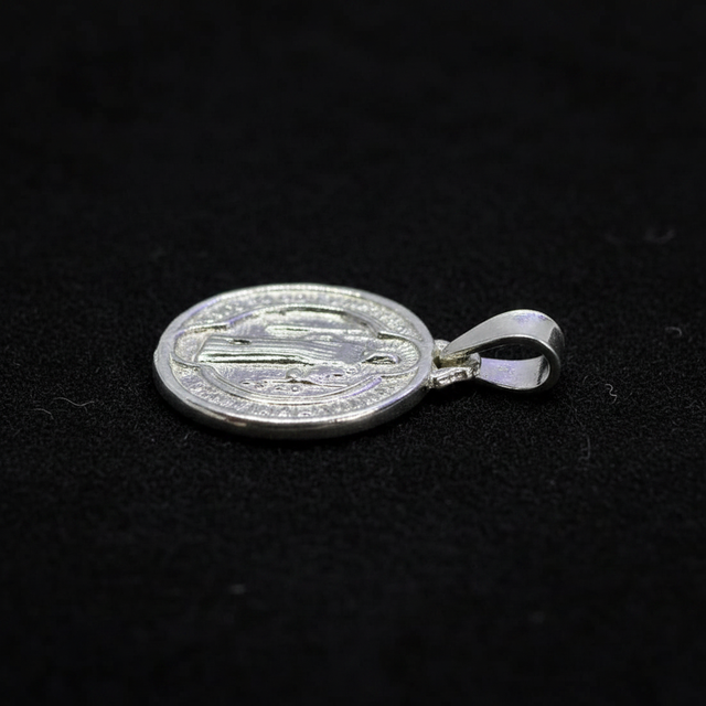 Pingente Medalha São Bento em Prata 925 12 mm  SVAL